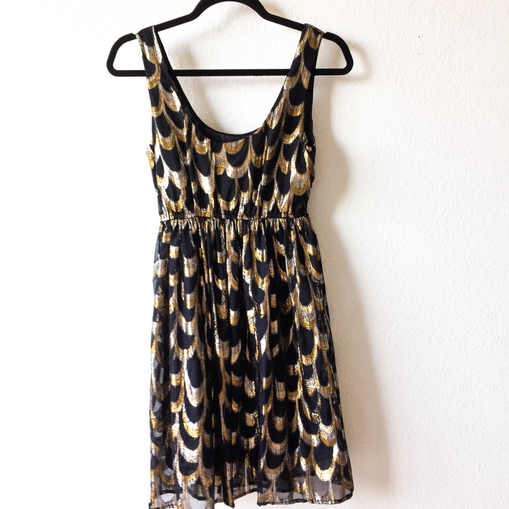 H & M Fancy Gold and Silver Black Dress